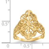 14K Diamond-cut Filigree Ring K3880