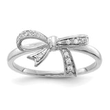 14k White Gold 1/20 carat Diamond Bow Ring RM5701