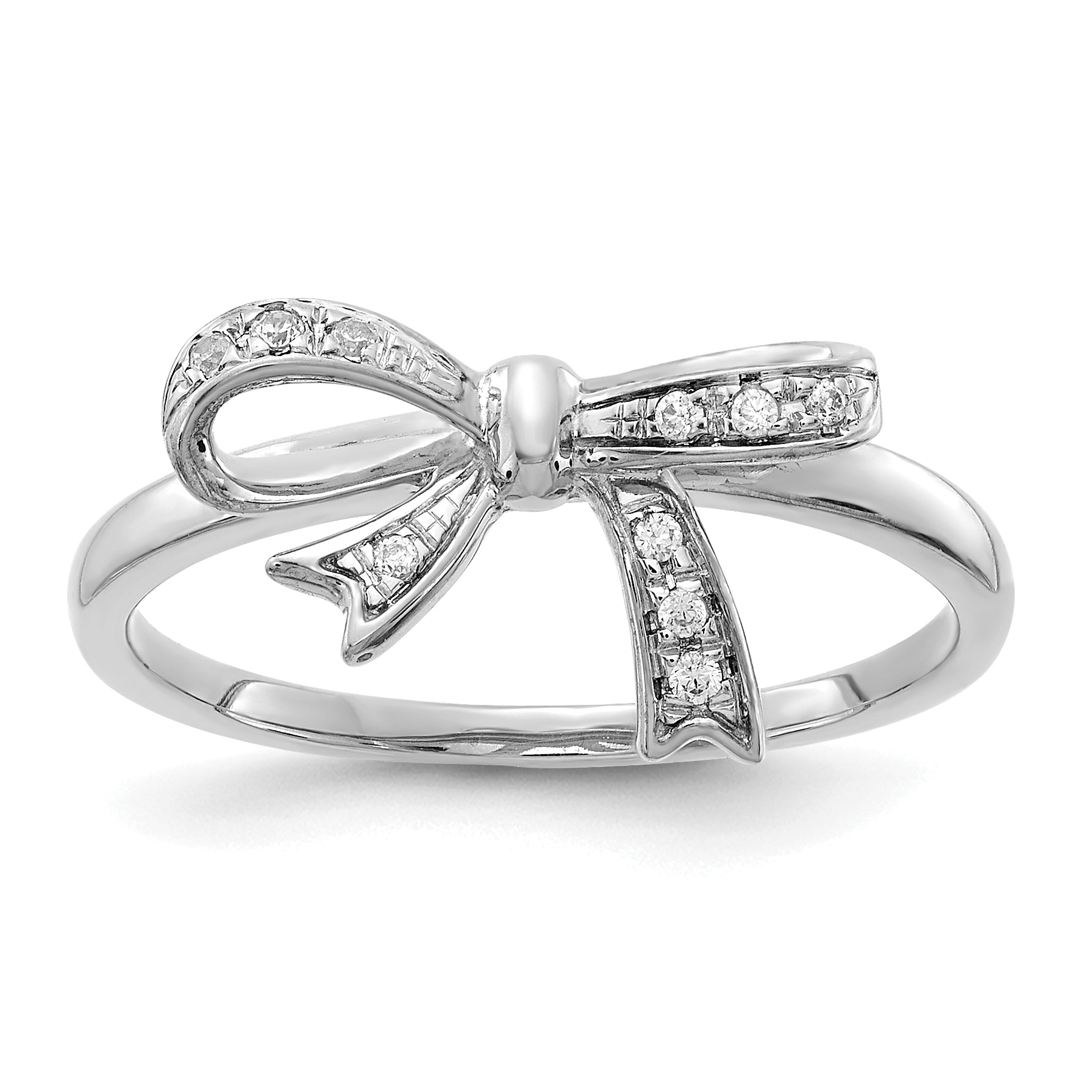 14k White Gold 1/20 carat Diamond Bow Ring RM5701