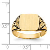 14k 11.5x11.0mm Closed Back Antiqued Signet Ring Y4139