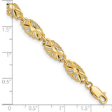 14K Polished 7mm Diamond-Cut Filigree Ovals 7 inch Bracelet FB1537