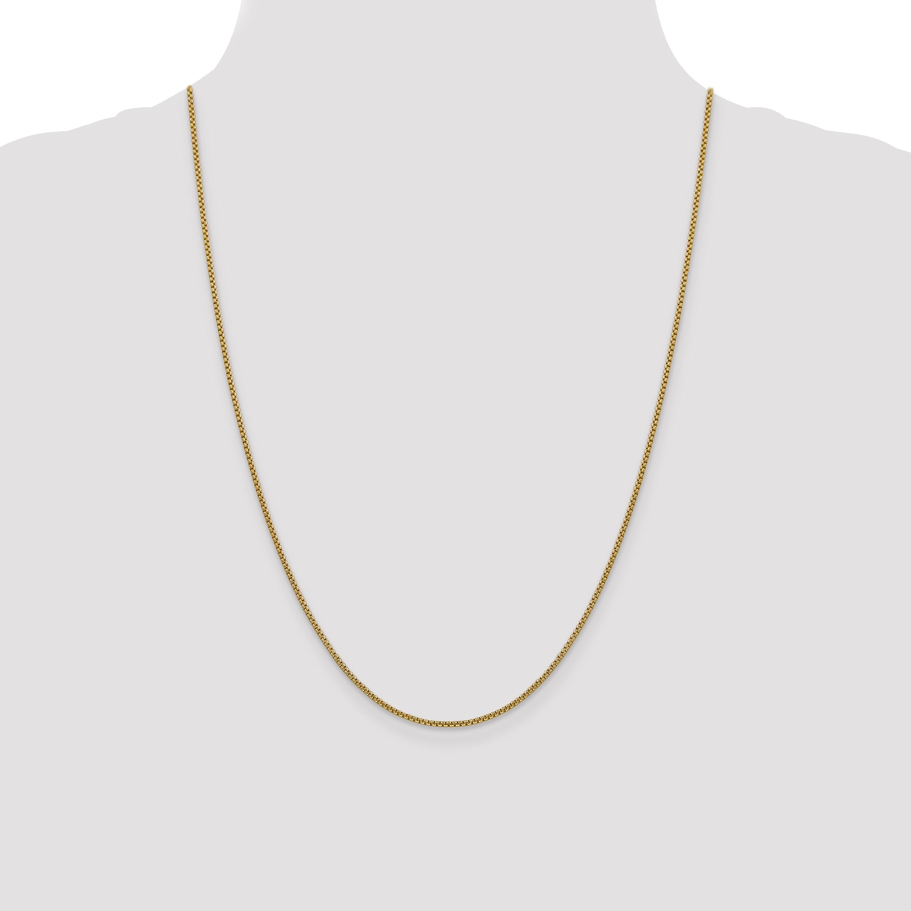14K 26 inch 1.5mm Semi-Solid Round Box with Lobster Clasp Chain BC140