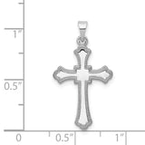 14k White Gold Budded Cross Charm XR474