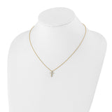 14k White Gold 1/4 carat Diamond Cross Pendant 18 inch Necklace PM1000