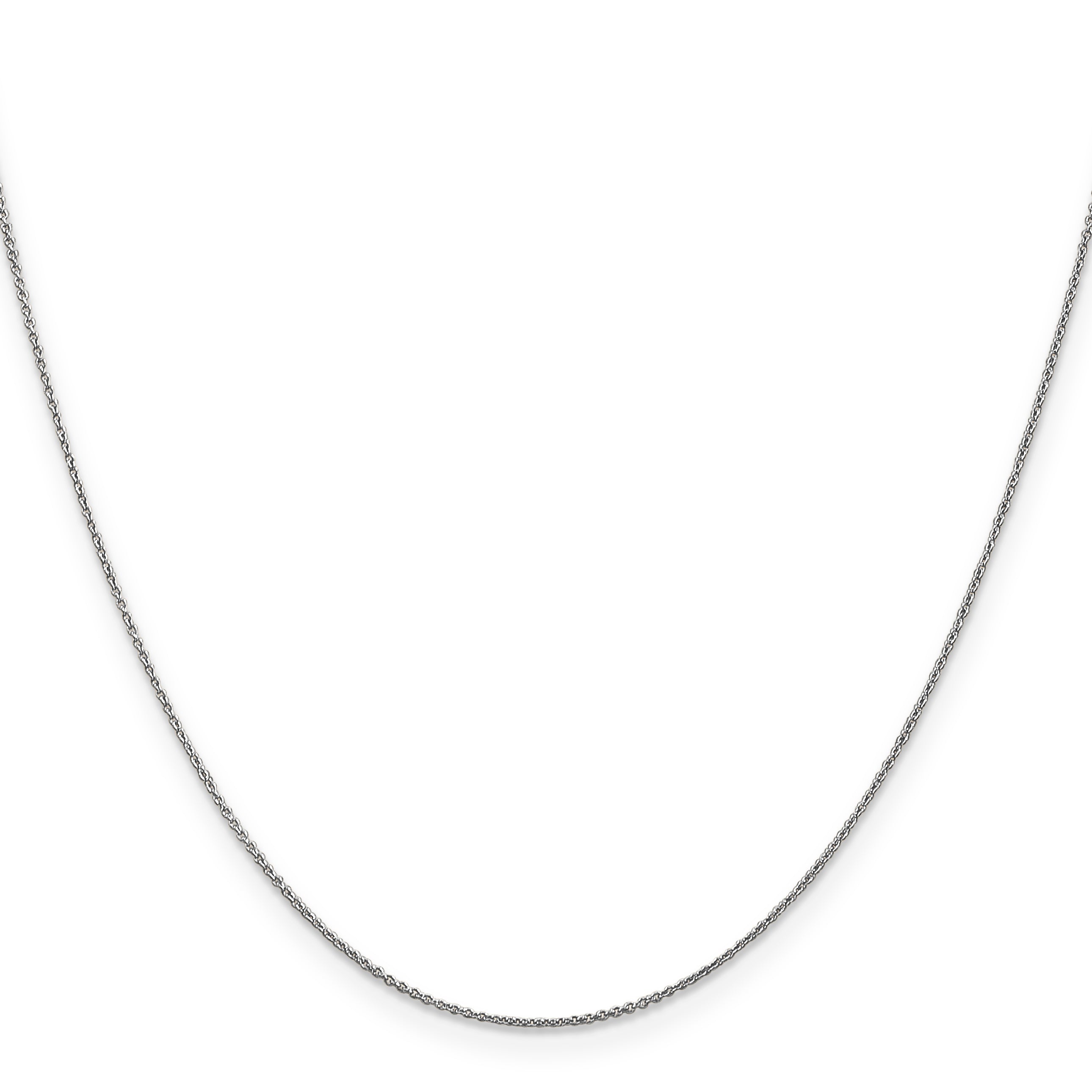 14K White Gold 14 inch .75mm Cable with Spring Ring Clasp Pendant Chain PEN143