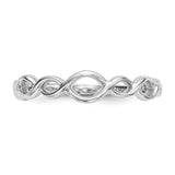 14k White Gold Polished Twisted Loops Ring R613