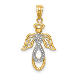 14K and White Rhodium Infinity Angel Pendant C4647