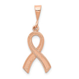 14k Rose Gold Awareness Ribbon Pendant K581
