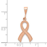 14k Rose Gold Awareness Ribbon Pendant K581