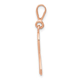 14k Rose Gold Awareness Ribbon Pendant K581