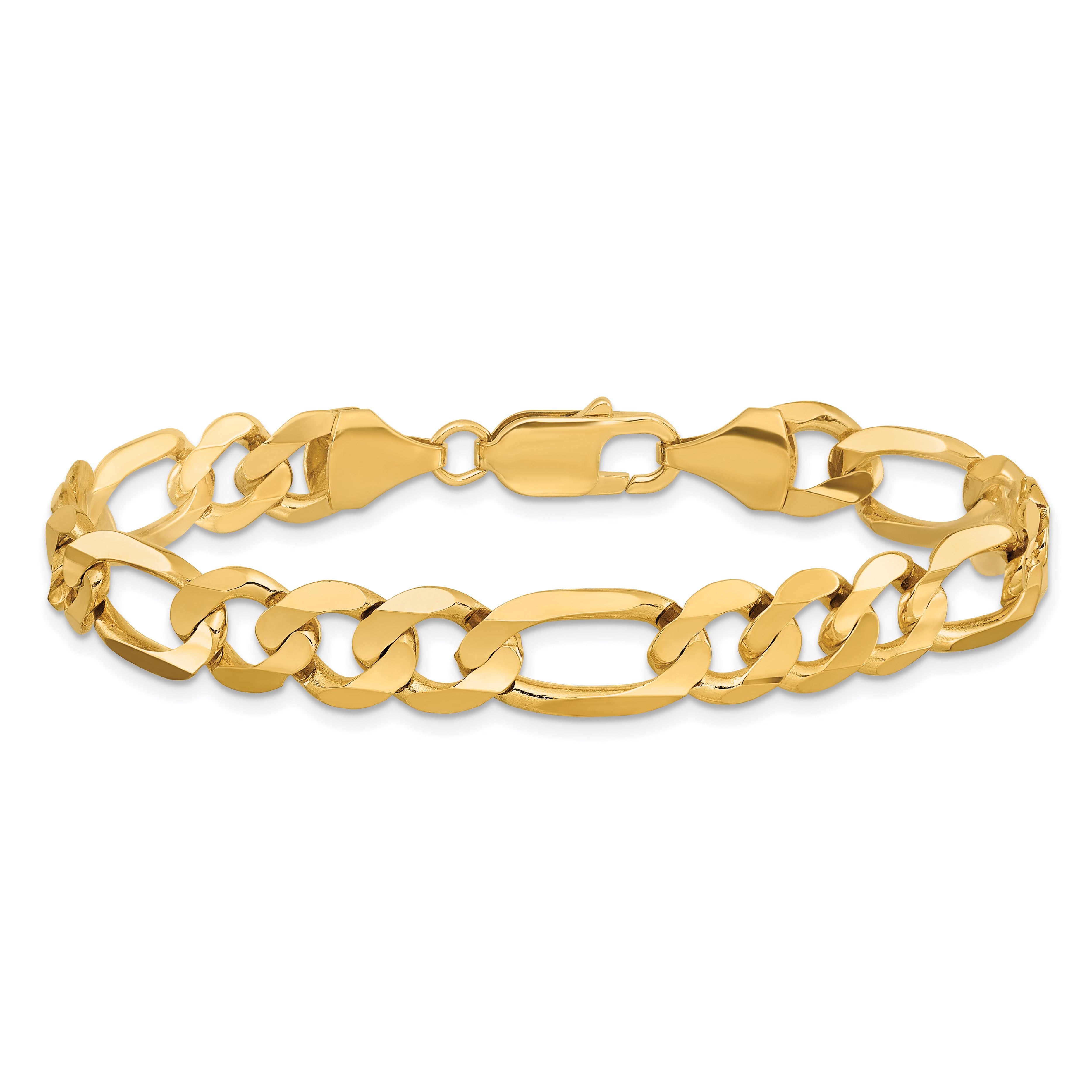 14K 22 inch 8.75mm Concave Open Figaro with Lobster Clasp Chain LFG220