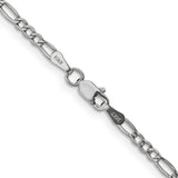 14K White Gold 10 inch 2.5mm Semi-Solid Figaro with Lobster Clasp Chain BC119