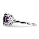 14k White Gold Amethyst 3-Stone Ring Y4543AM