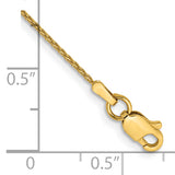 14k 10 inch 1mm Parisian Wheat with Lobster Clasp Anklet PEN264