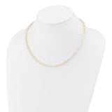 14k 4-5mm White Semi-Round Freshwater Cultured Pearl 12 inch Necklace XF451