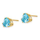 14k 8mm Trillion Blue Topaz Post Earrings XE96BT