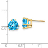 14k 8mm Trillion Blue Topaz Post Earrings XE96BT