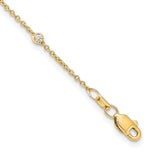 14k White Gold Complete 1/3 carat Bezel-set Diamond and Cable Chain 16-Station 16 inch Necklace PM1007