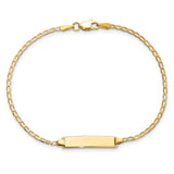 14k Polished Solid Chain/Solid Plate Flat Curb Link 19.5x3.5mm Plate 7 inch ID Bracelet LID69