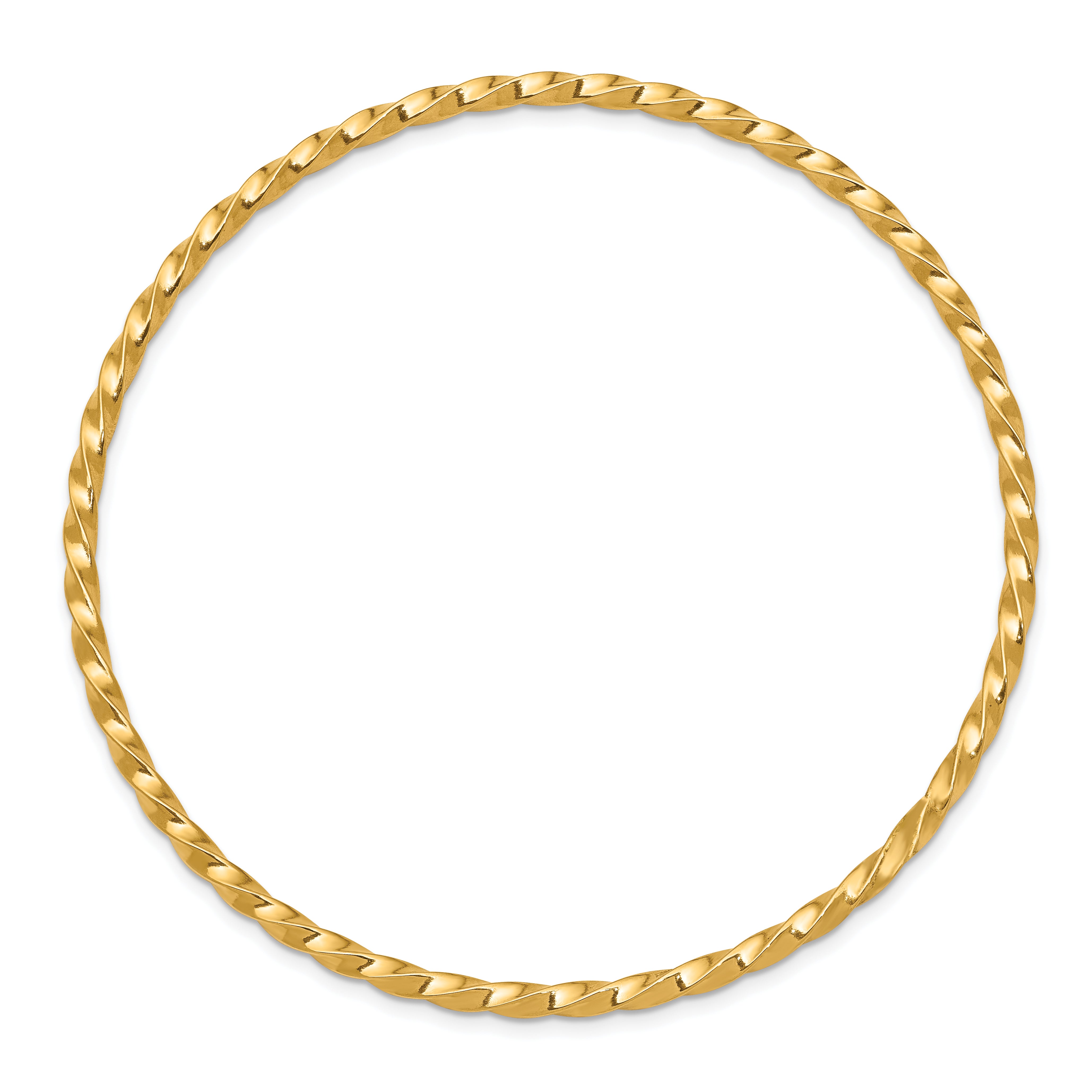 14k Polished Twisted 2.50mm Slip-on Round Bangle Bracelet DB569