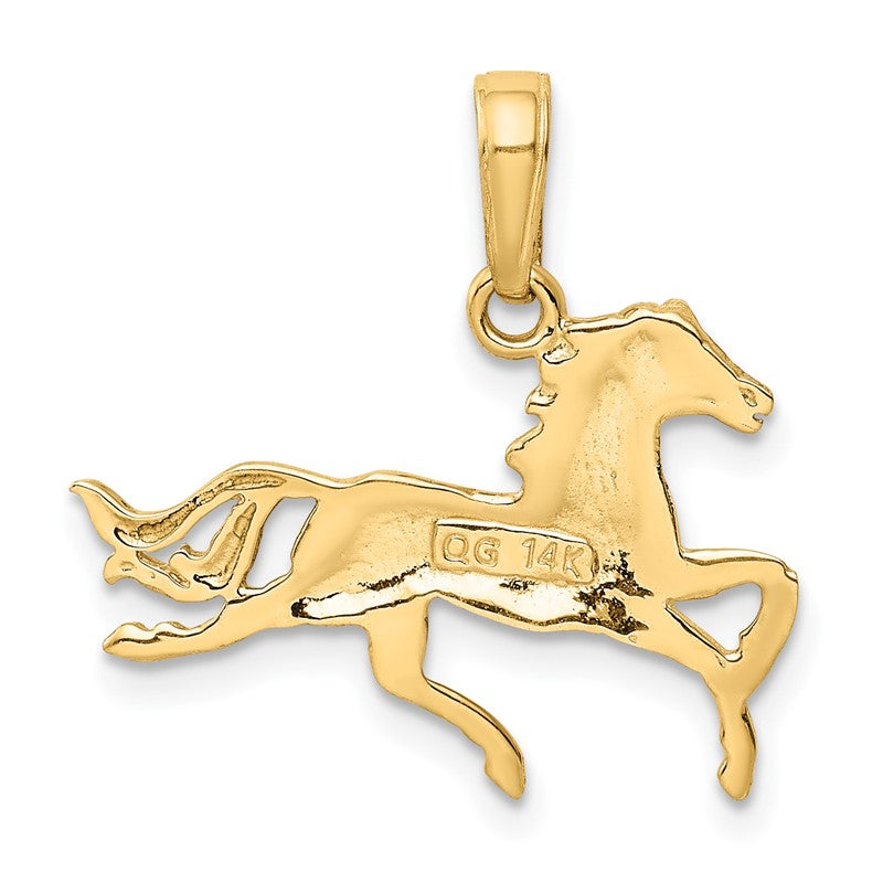 14k Jumping Horse Pendant K3338