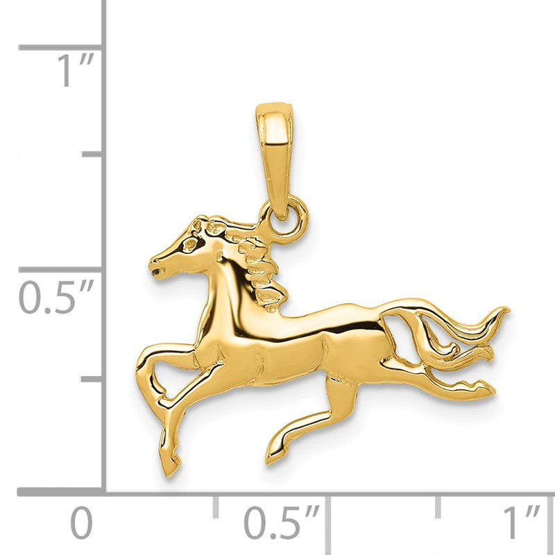 14k Jumping Horse Pendant K3338