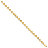 14k Polished and Textured Sand Dollar 7.25 inch Bracelet FB1495