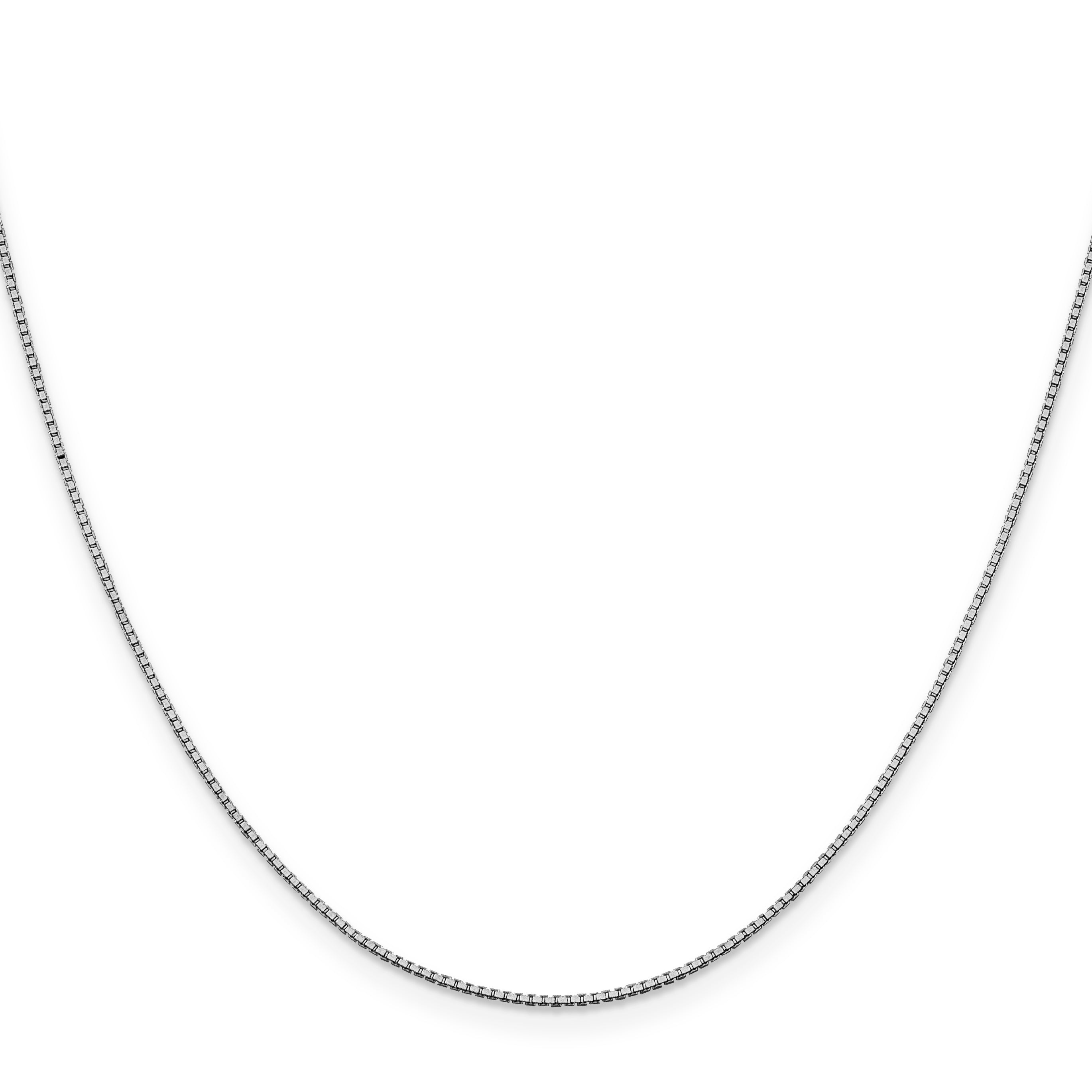 14K White Gold 26 inch .95mm Box with Lobster Clasp Chain WLB095