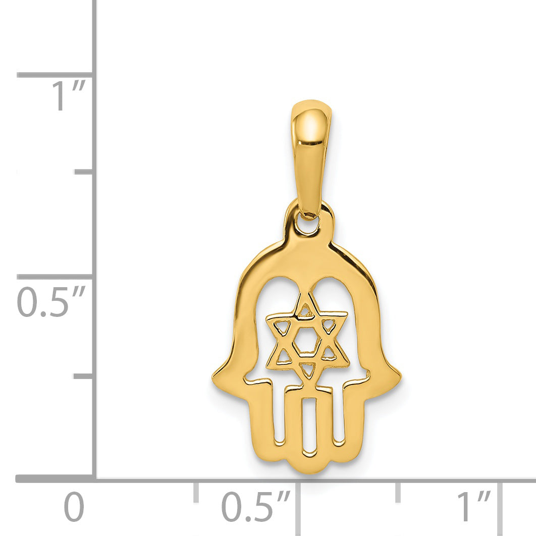 14k Star of David Chamseh Pendant D1714