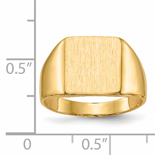 14k 11.0x11.5mm Closed Back Signet Ring RS358A