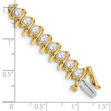 14k Complete 5 carat Round AA Diamond Fancy Spiral 7 inch Tennis Bracelet X2006AA