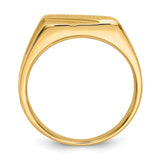14k 13.0x11.0mm Open Back Diagonal Mens Signet Ring D1836