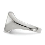 14k White Gold 10.5x11.0mm Cushion Open Back Signet Ring RS606