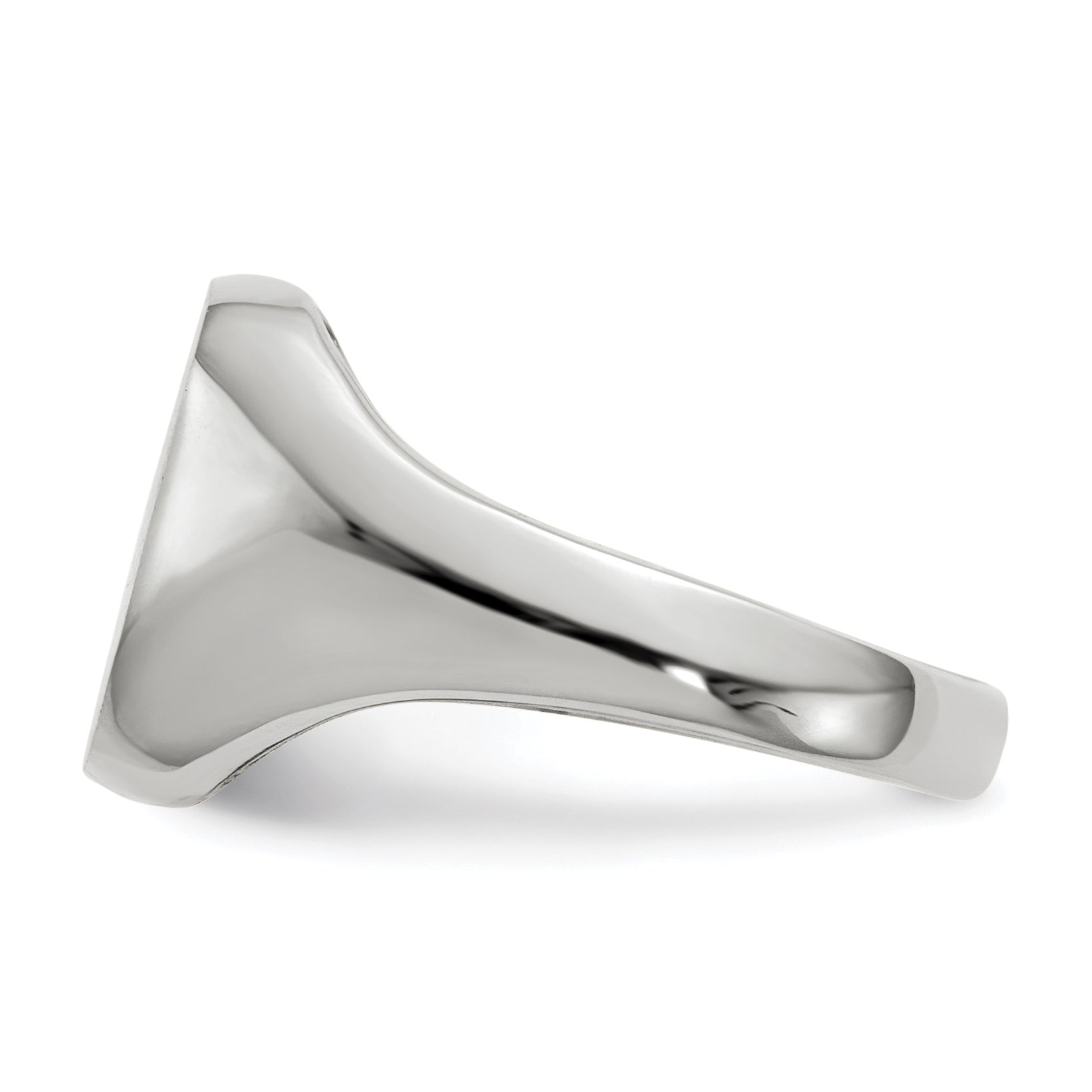 14k White Gold 10.5x11.0mm Cushion Open Back Signet Ring RS606