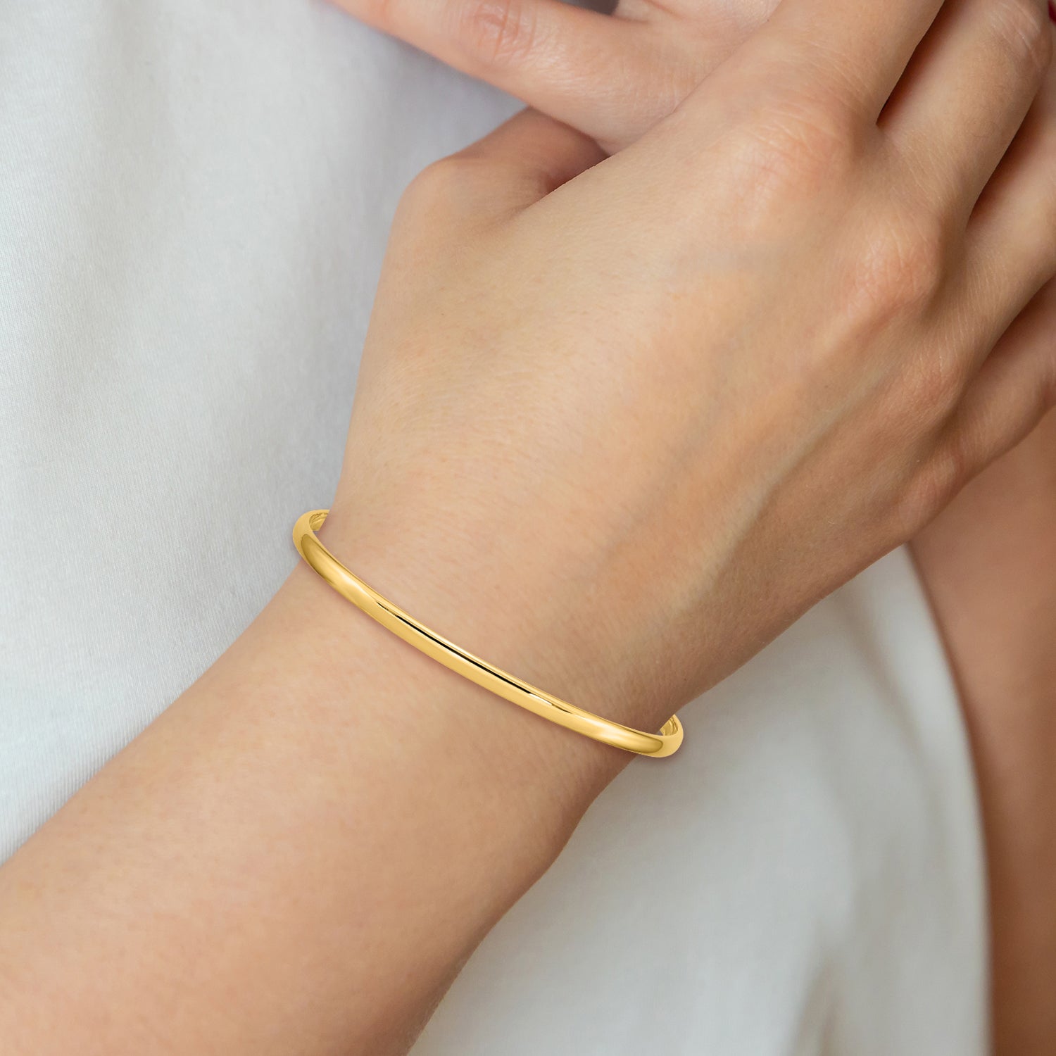 14k Slip-on 2.5mm Baby Bangle Bracelet DB391