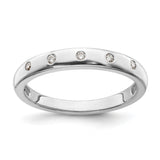 14k White Gold 3mm 5-stone 1/20 carat Diamond Band RM5620