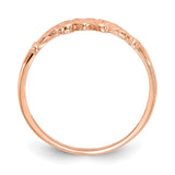 14K Rose Gold Textured Mini Heart Size 1 Baby / Childs Ring K5793
