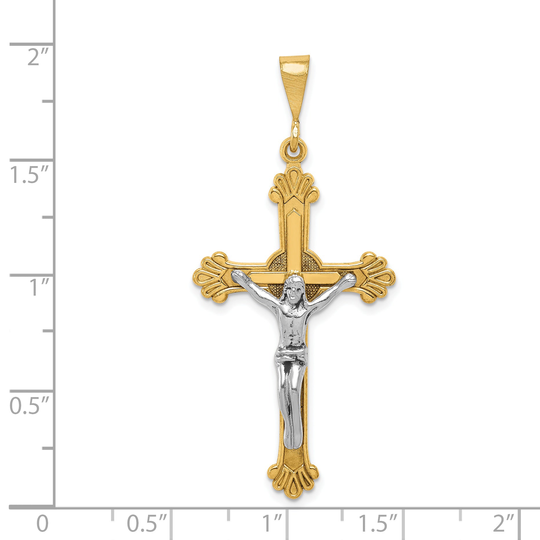 14k Two-tone Crucifix Pendant D870