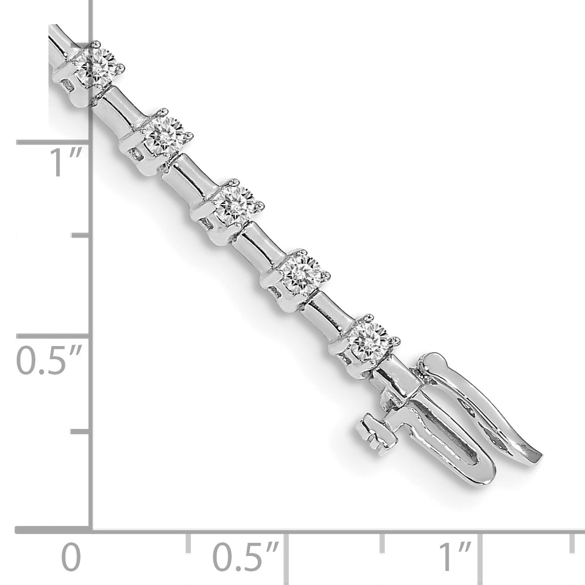 14k White Gold Complete 2 carat Round AA Diamond Bar Link 7 inch Tennis Bracelet X636WAA