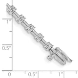 14k White Gold Complete 2 carat Round AA Diamond Bar Link 7 inch Tennis Bracelet X636WAA