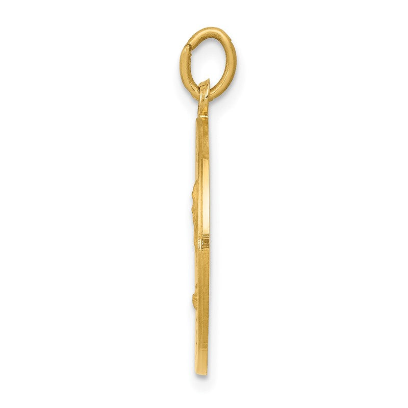 14k Polished and Satin Solid Saint Andrew Medal Pendant XR616