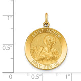 14k Polished and Satin Solid Saint Andrew Medal Pendant XR616