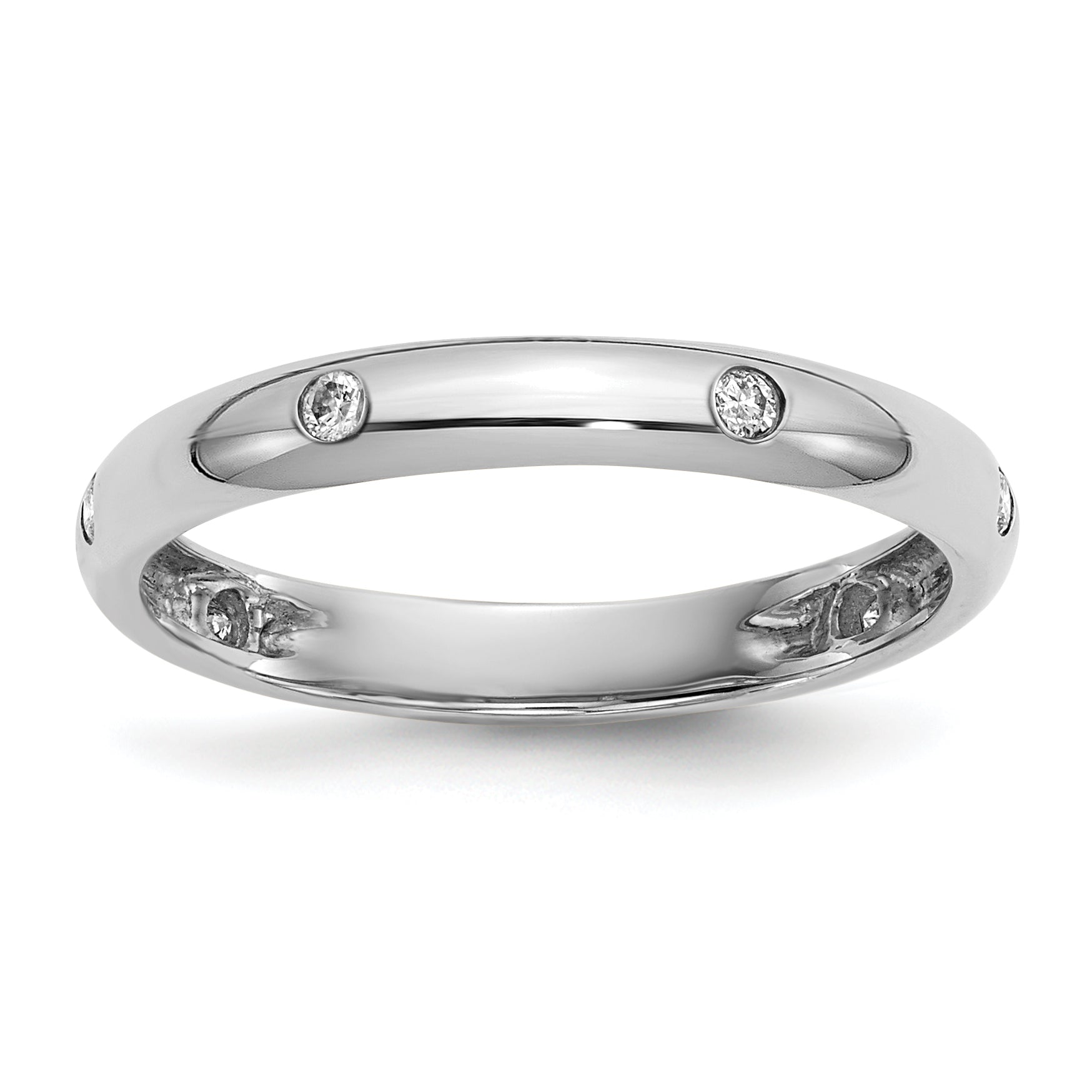 14k Rose Gold 3mm 6-stone 1/10 carat Diamond Band RM5621