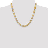 14K 26 inch 6.75mm Concave Open Figaro with Lobster Clasp Chain LFG180