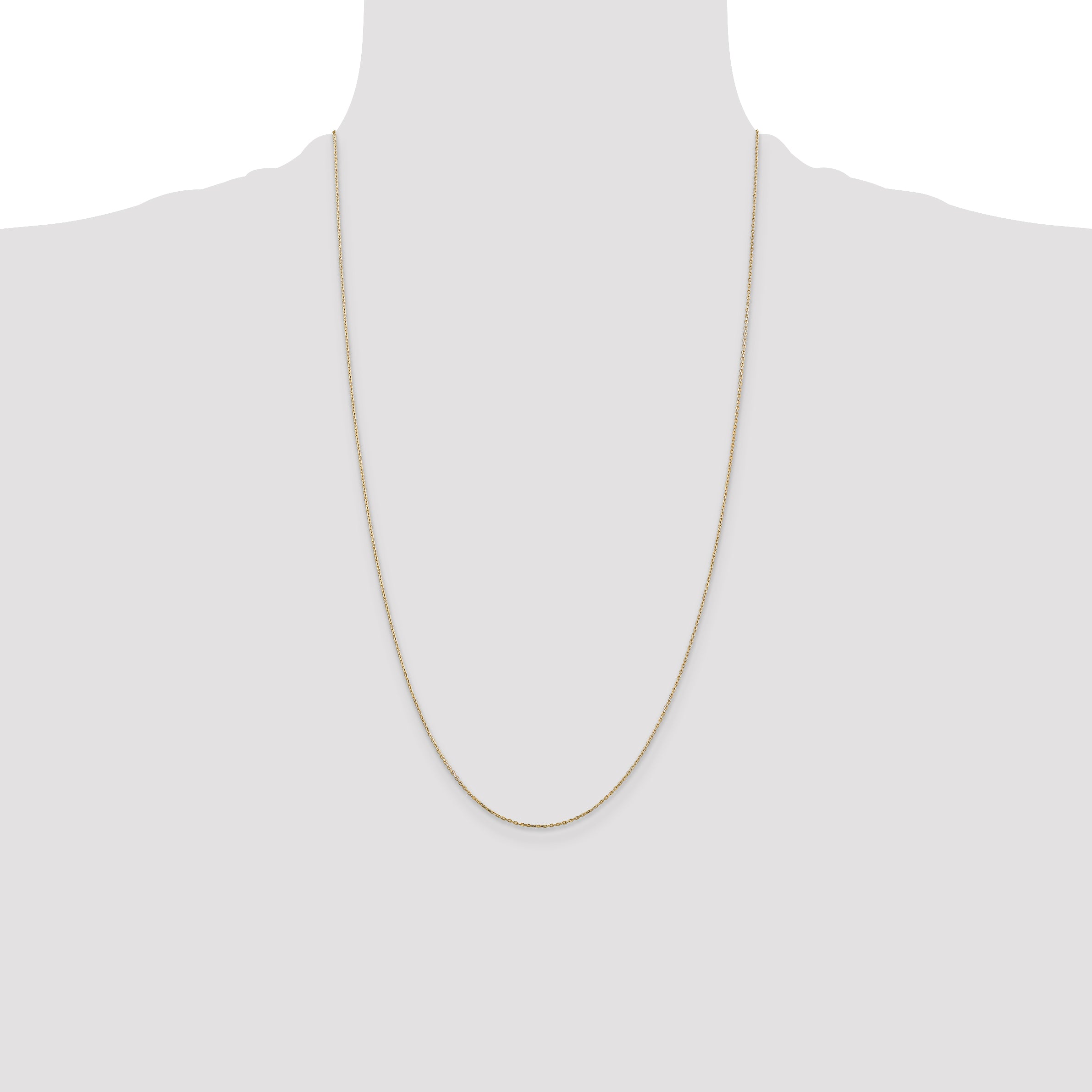 14K 14 inch .8mm Diamond-cut Cable with Lobster Clasp Chain PEN41L