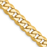 14K 26 inch 8.5mm Flat Beveled Curb with Lobster Clasp Chain FBU220
