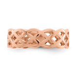 14K Rose Gold Polished Woven Celtic Knot Band D4733