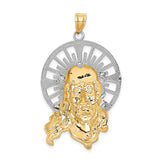 14K Tri-color Diamond-cut Christ Pendant D3704