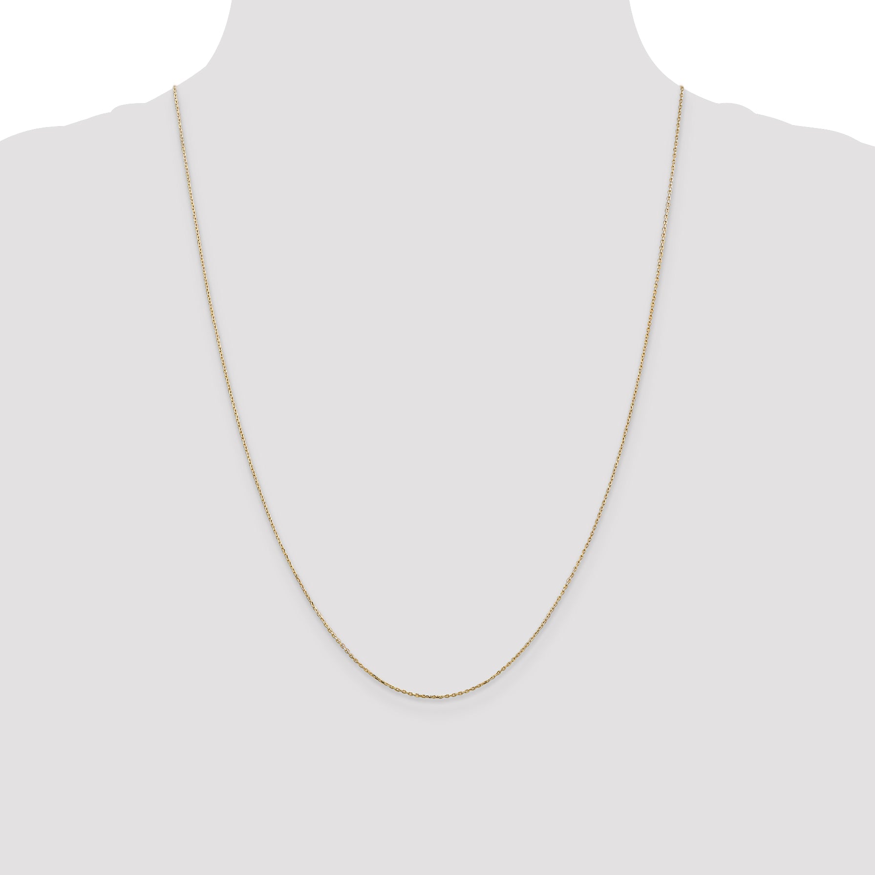 14K 14 inch .8mm Diamond-cut Cable with Lobster Clasp Chain PEN41L