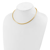 14k Polished 3mm Lightweight 16 inch Domed Omega Necklace ODL3